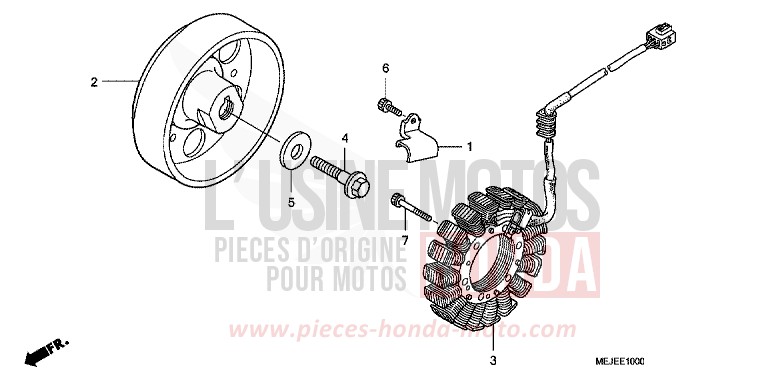 GENERATOR von CB1300 Super Bold'or ABS DARKNESS BLACK METALLIC (NH463F) von 2007